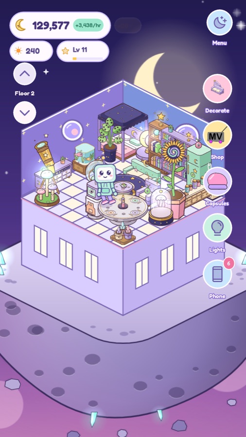 Decorated house on the moon